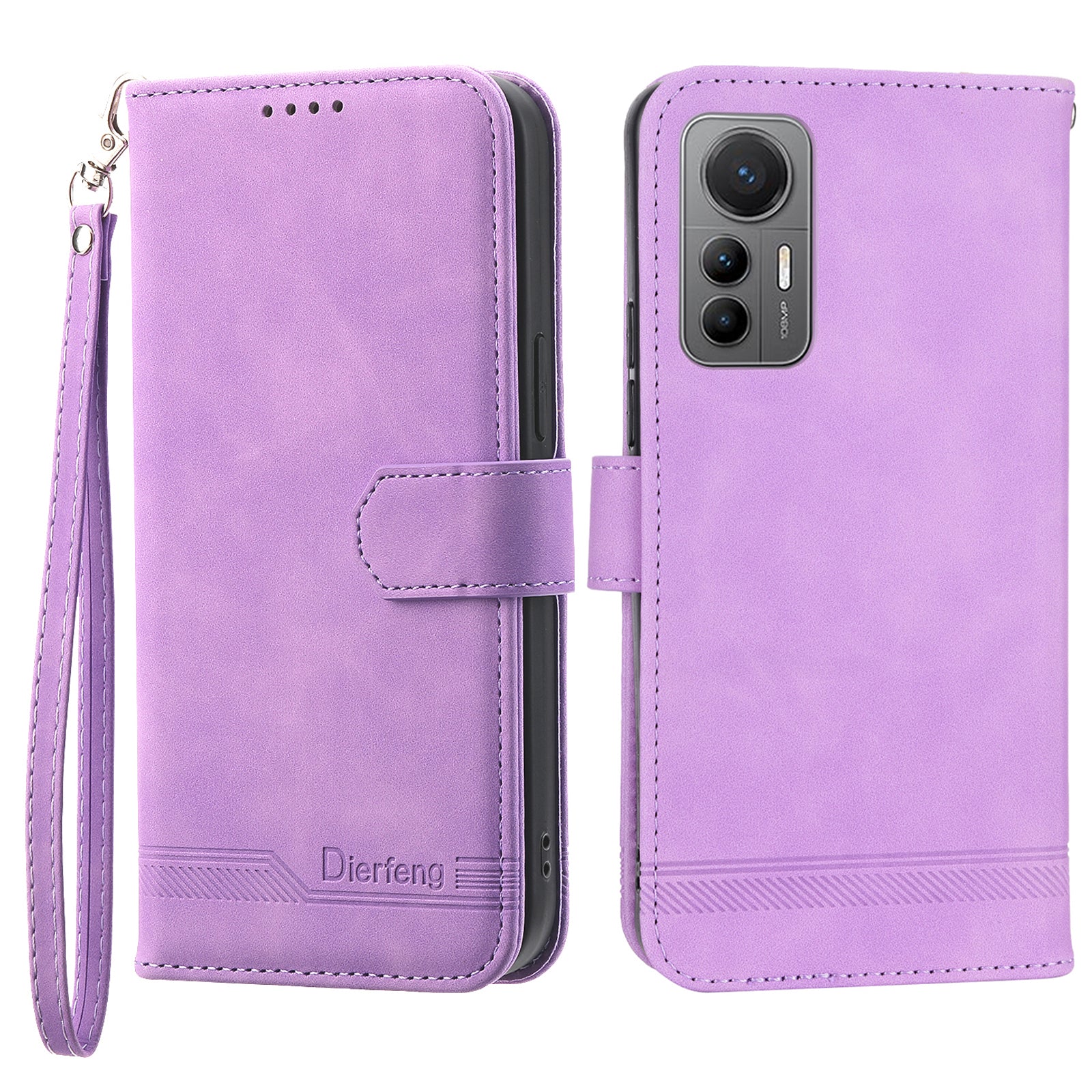 DIERFENG DF-03 For Xiaomi 12 Lite 5G Leather Phone Case Wallet Lines Imprinted Pattern Phone Stand Cover DIERFENG DF-03 For Xiaomi 12 Lite 5G Leather Phone Case Wallet Lines Imprinted Pattern Phone Stand Cover